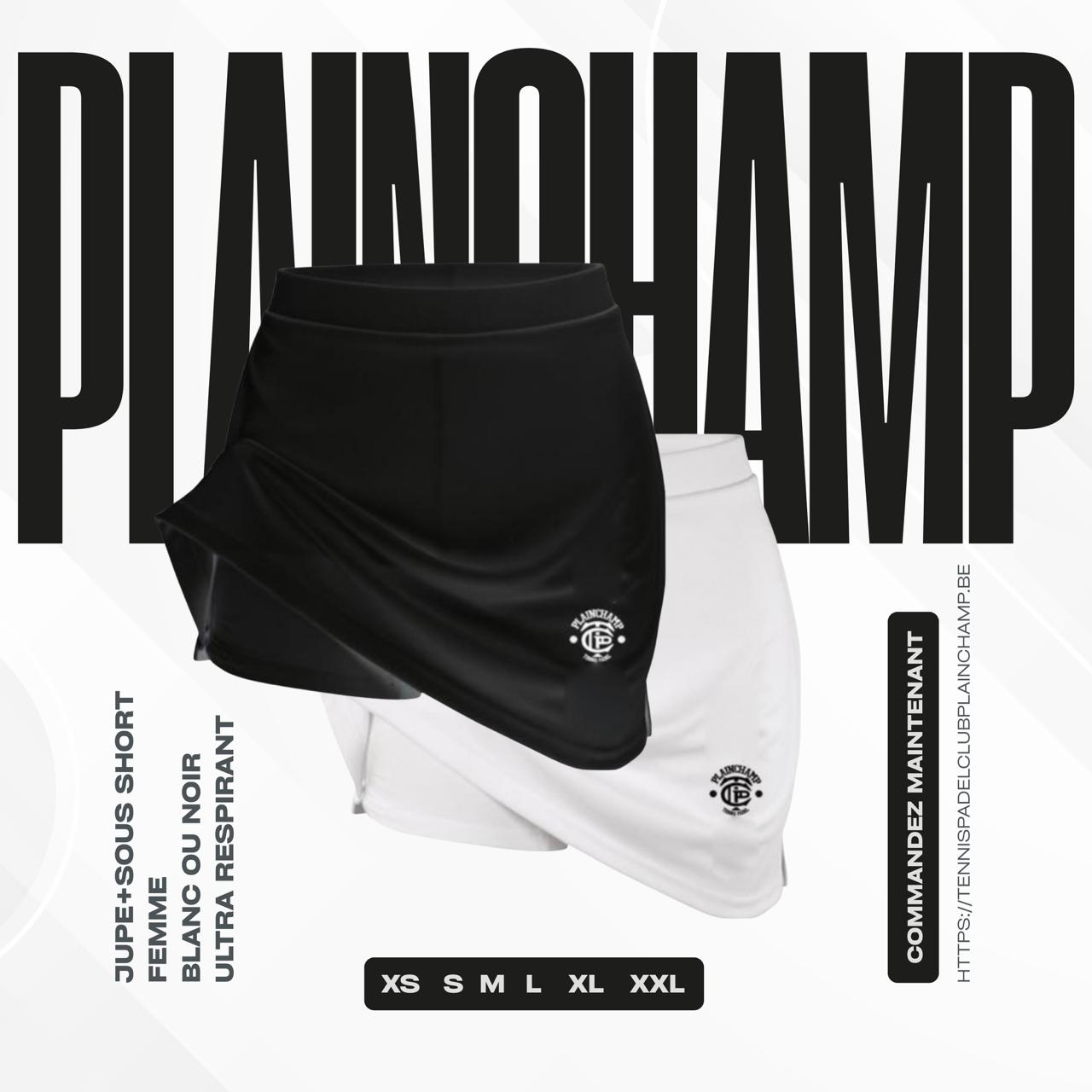 Jupe + sous short femme blanc ou noir ultra respirant