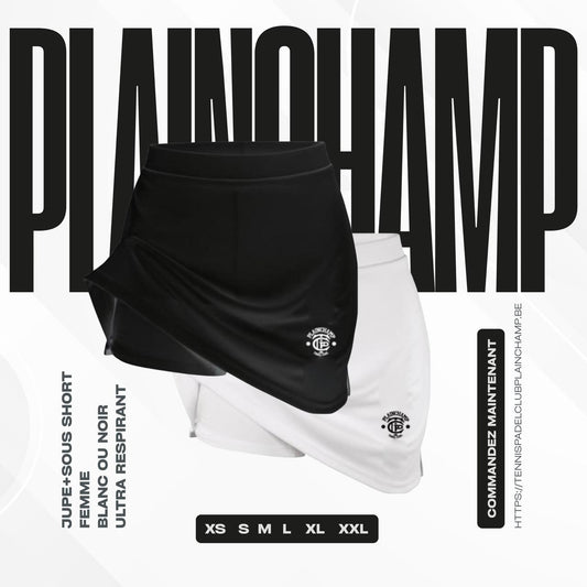 Jupe + sous short femme blanc ou noir ultra respirant